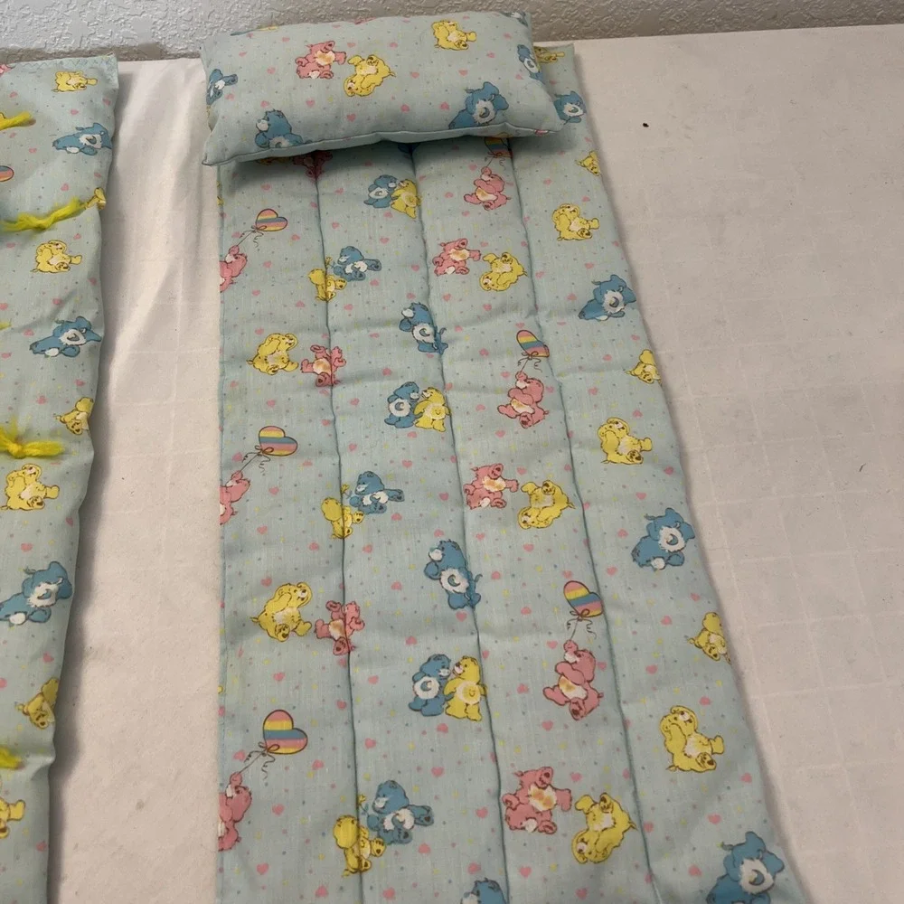 Care Bears Handmade Baby Doll Quilts Pillows Vintage 1980's Blue‎ Heart Balloon